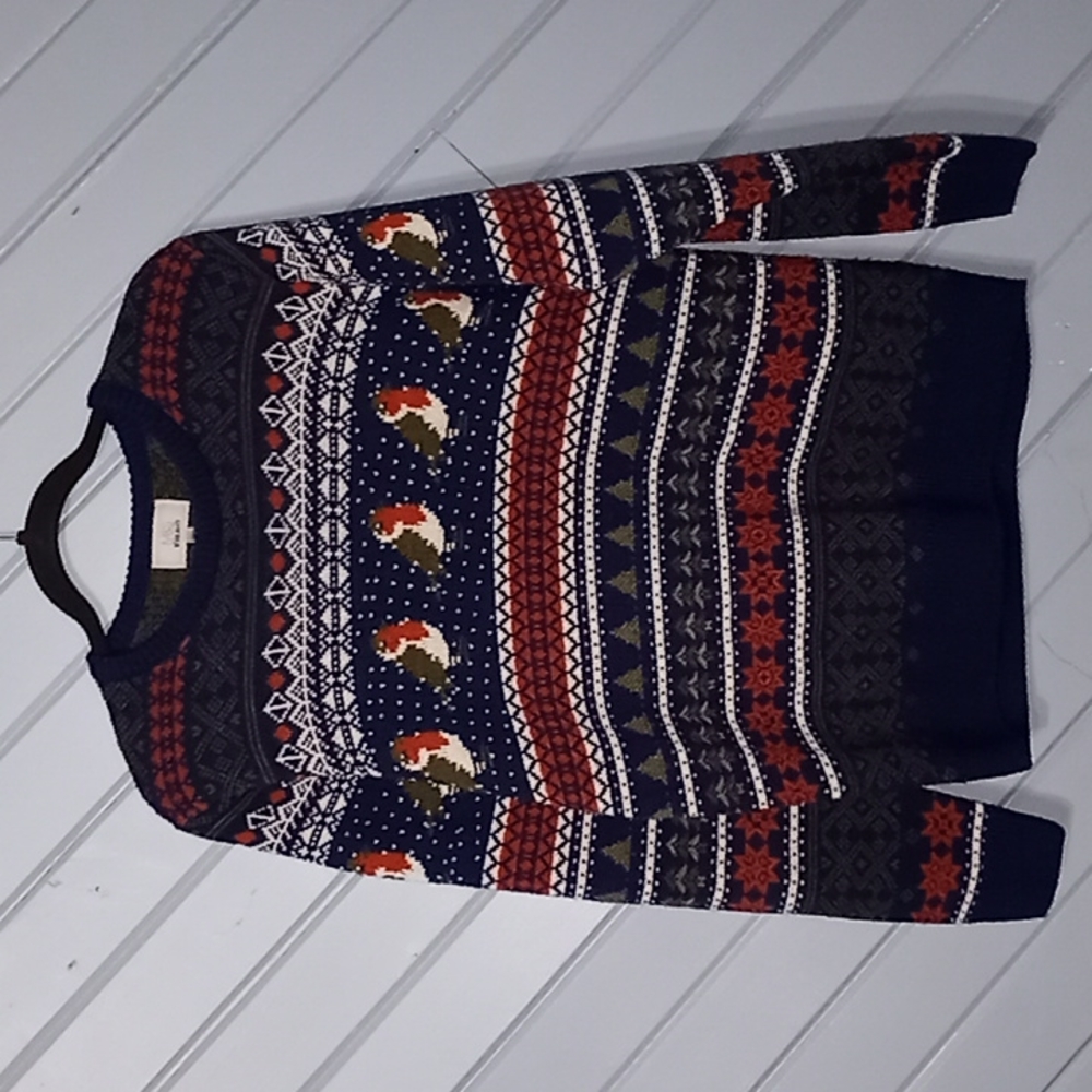 M&S Collection Christmas crew neck holiday vintage grandpa sweater